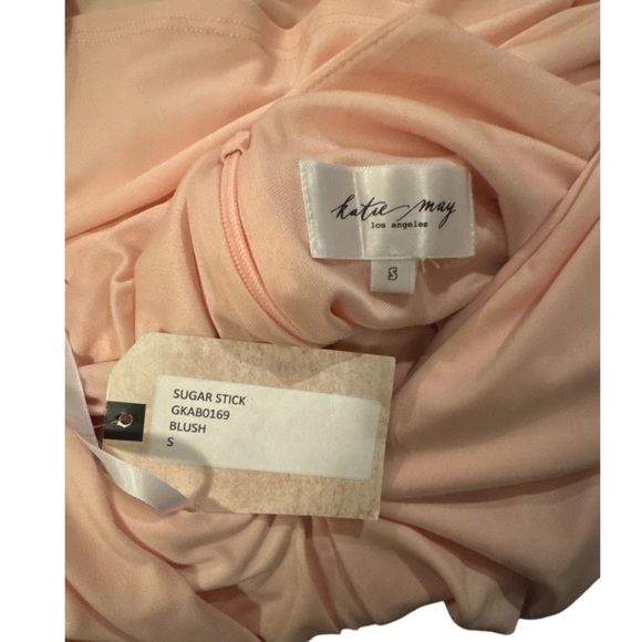 NWT Revolve Katie May Sugar Stick Maxi in Blush Sz S Soft Pink Asymmetrical Hem - Picture 7 of 7